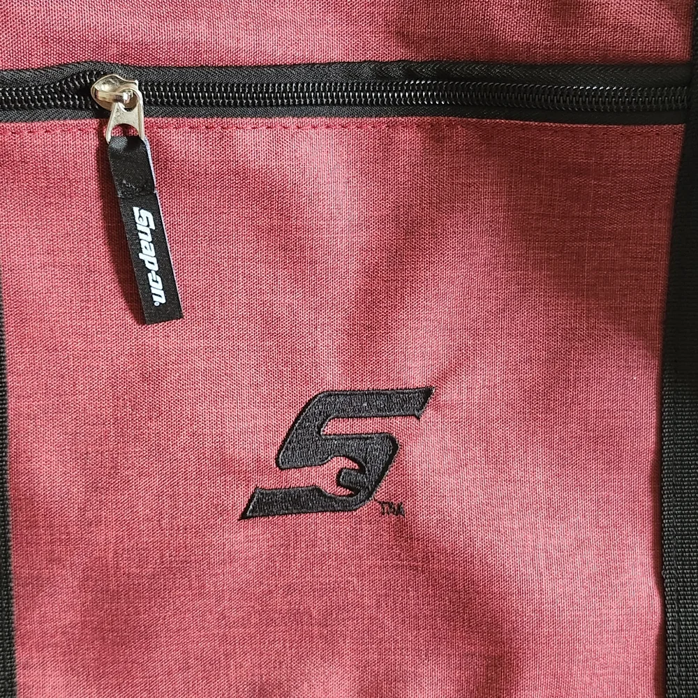 Stylish Red and Black Duffel Bag-Snap On